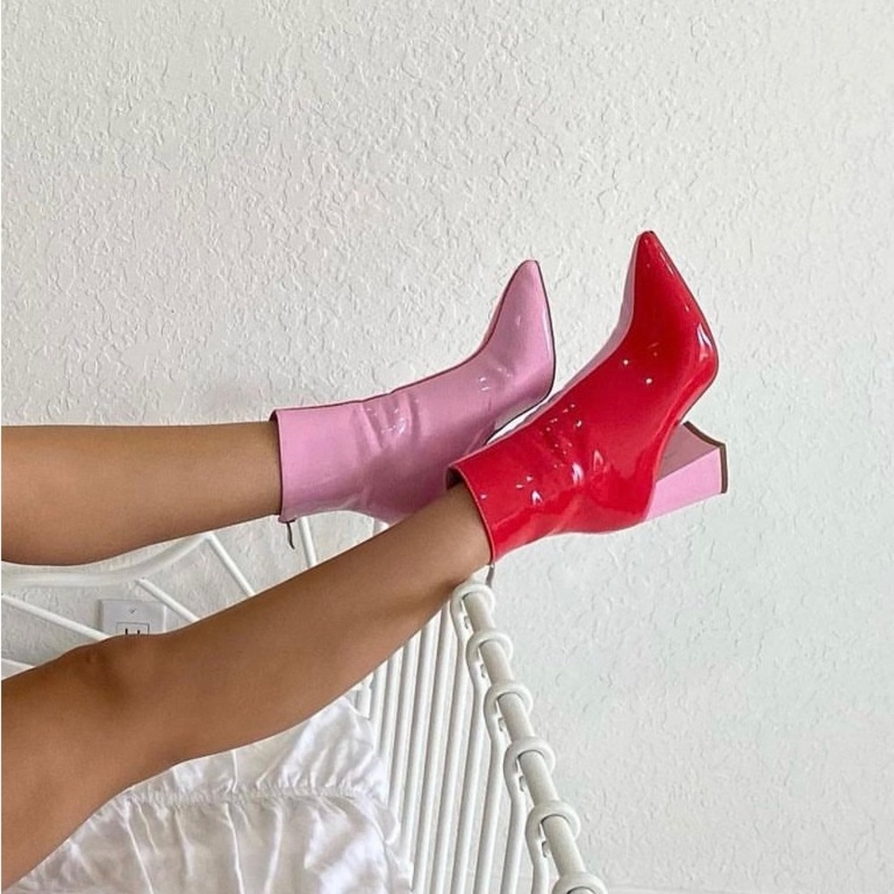 Audrey O. | Vegan Leather Color Block Boots | Size 6